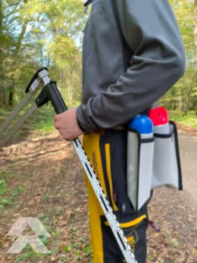 Pied à Coulisse Waldfreund 80 cm. triple graduation (profil triangulaire)