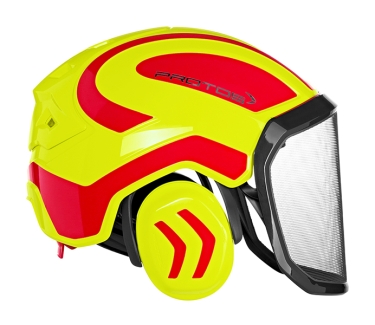 Casque Protos Forest / Néon & Rouge