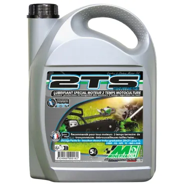 Huile 2T 100% synthétique, 5 Litres - MINERVA