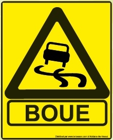 Panneau "BOUE" couleur jaune