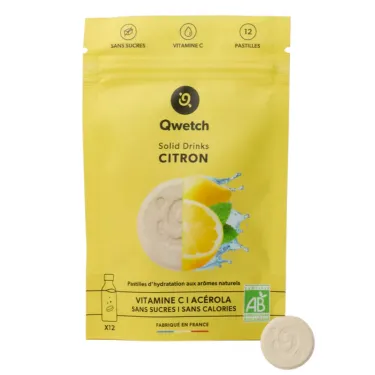 Pastilles Solid Drinks Bio, Citron (x12) - QWETCH