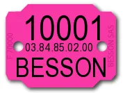 Plaquettes d'identification forestière marquage Laser - 1 numéro + 2 lignes de texte (1000 pièces)