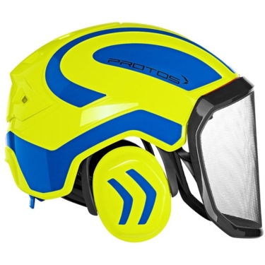 Casque Protos Forest / Néon & Bleu