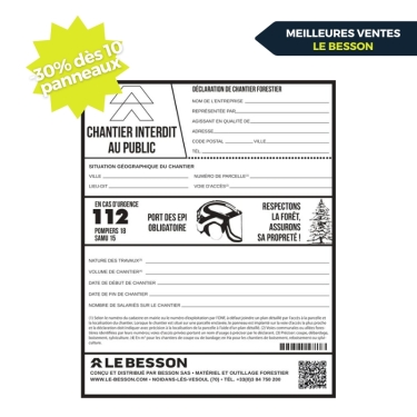 Panneau de chantier forestier