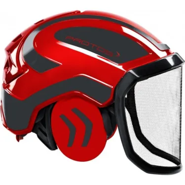 Casque-Protos-Integral-Forest-PFANNER-Rouge-Gris