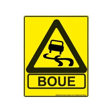 Panneau "BOUE" (couleur jaune)