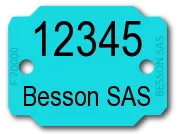 Plaquettes d'identification des grumes marquage Laser - 1 numéro + 1 ligne de texte (1000 pièces)