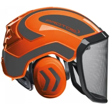 Casque-Protos-Intégral-Forest-PFANNER-Orange-Gris