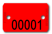 Plaquette UNIVERS 27x43 mm 1 ligne - x 1000 - ROUGE
