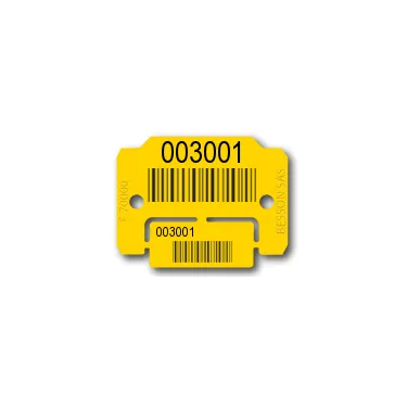 Plaquettes d'identification marquage Laser - 1 numéro + code-barre + coupon (1000 pièces)