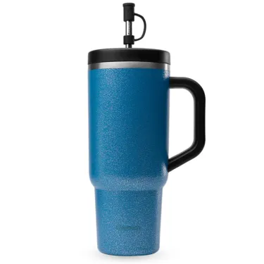 La gourde Travel Cup Roc bleu métal en 900mL de Qwetch
