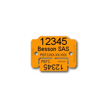 Plaquettes en plastique d'identification avec marquage Laser - 3 lignes + coupon