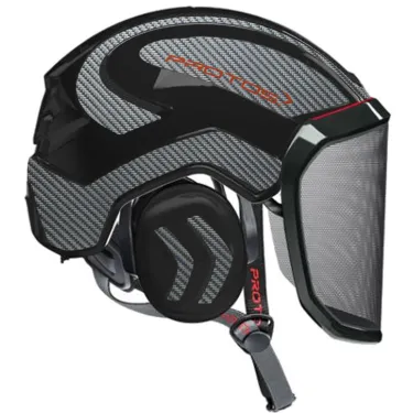205009-Casque Elagage Protos Arborist Black et Carbone