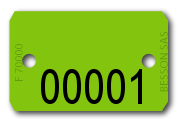 Plaquette UNIVERS 27x43 mm 1 ligne - x 1000 - VERT