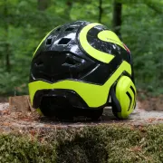 Arrière du casque Protos Forest Noire et Jaune PFANNER
