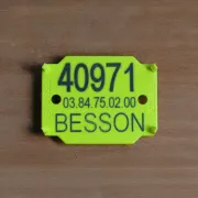 Plaquettes d'identification forestière marquage Laser - 1 numéro + 2 lignes de texte (1000 pièces)