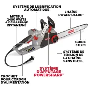 Tronçonneuse électrique CS1500 avec auto affutage, 230V / 2400W - OREGON
