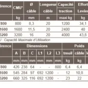 Treuil à câble passant 3.2T + Câble 16 mm