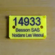 Plaquettes plastique Marquage Laser - 1 Numéro + 2 Lignes de Texte (1000 Pièces)